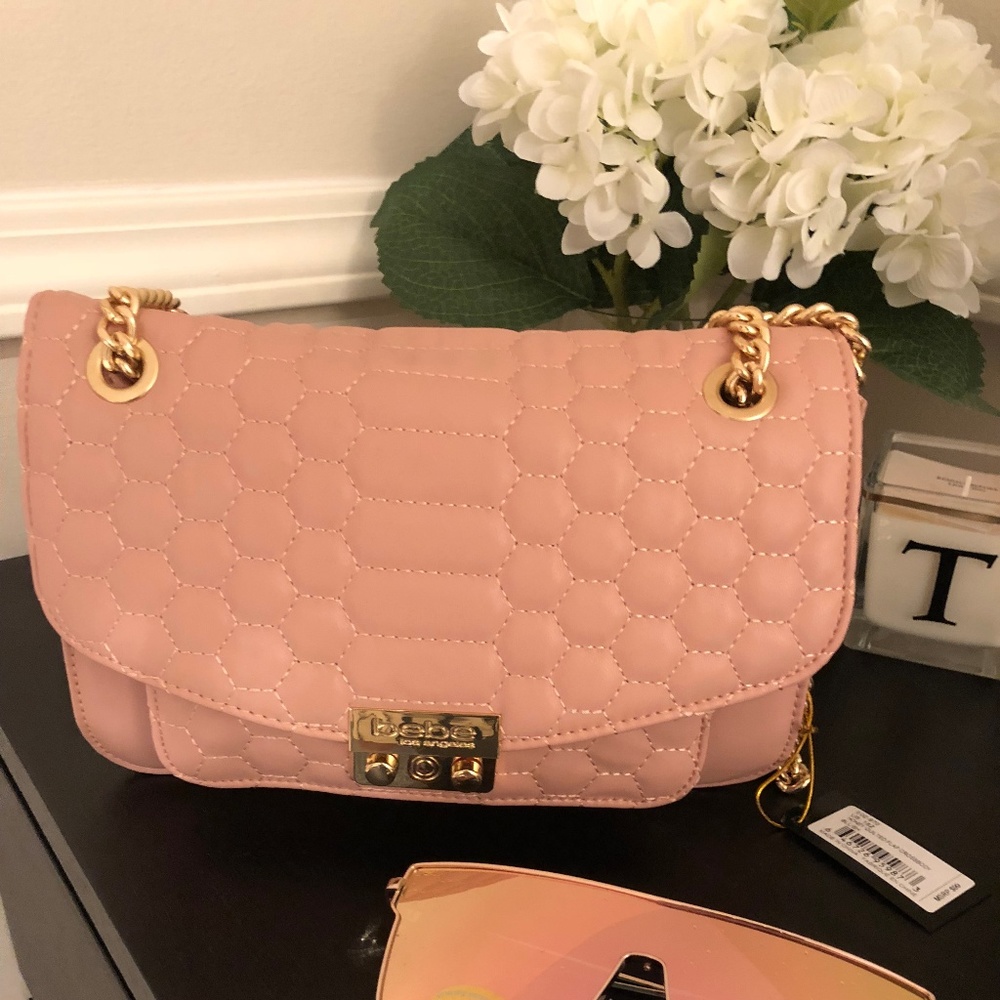 Honey Quilted Flap Crossbody